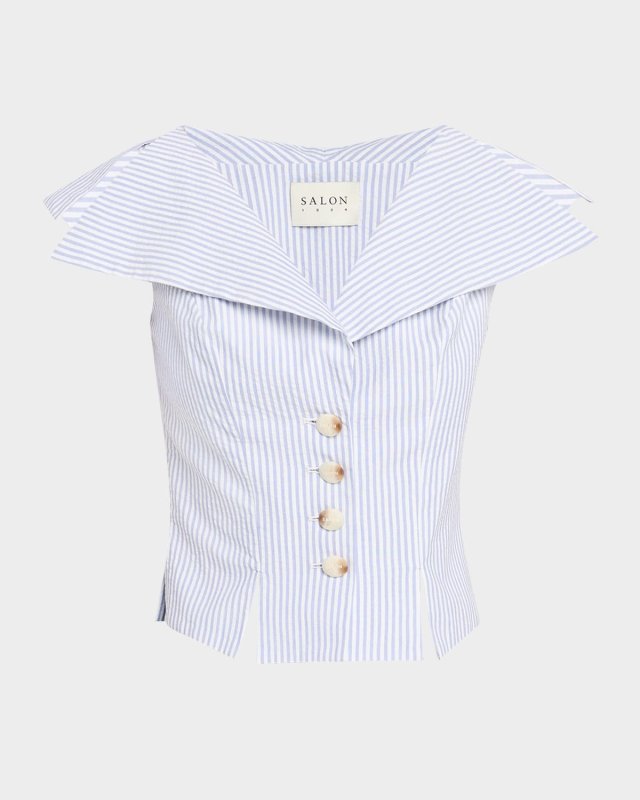 Jacopo Seersucker Sailor Top